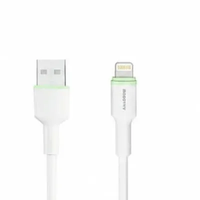 Conectores USB-A e Lightning do cabo MODOR MC1120-L branco
