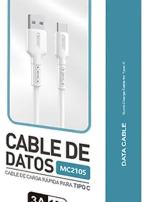 Embalagem MODOR MC2105 branco com indicação 3 A e 1 metro