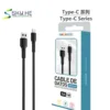 Cabo USB-C MODOR MC2105 preto de 1 metro com embalagem