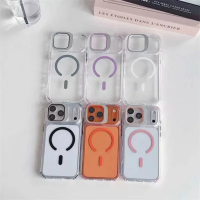 Capa magnetica transparente iPhone 17 Pro Max Cinzento