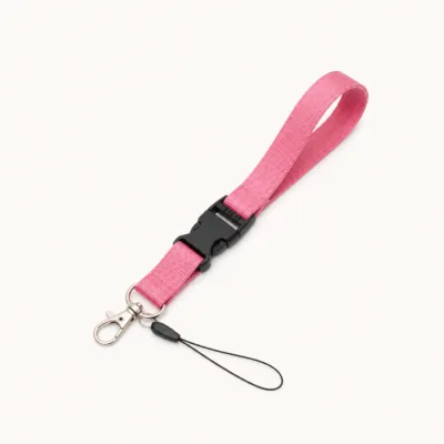 Fita de pulso rosa para chaves e telemóvel