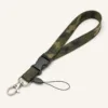 Fita de pulso camuflada verde militar para chaves e telemóvel