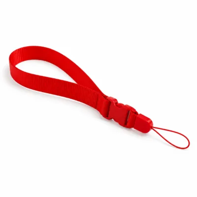 Fita de pulso vermelha de 1 cm para porta-cartões