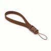 Fita de pulso castanha de 1 cm para porta-cartões