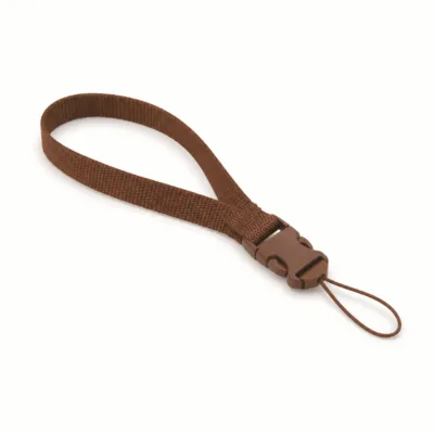 Fita de pulso castanha de 1 cm para porta-cartões
