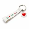 Porta-chaves branco EU ❤ Portugal com pendente de coração, referência 13116-R001-1-B