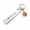 Porta-chaves branco EU ❤ Portugal com pendente com bandeira portuguesa, referência 13116-R001-2-A