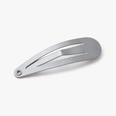 Gancho de cabelo plano cinzento-prateado de 5 cm
