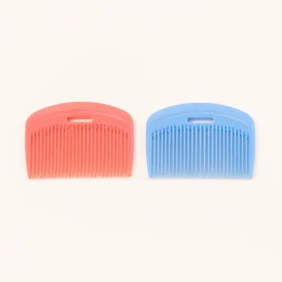 Conjunto de dois pentes de cabelo em coral e azul
