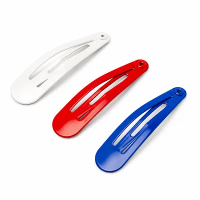 Ganchos de cabelo BB vazados em branco, vermelho vivo e azul-real