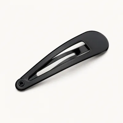 Gancho de cabelo BB vazado preto de 7 cm