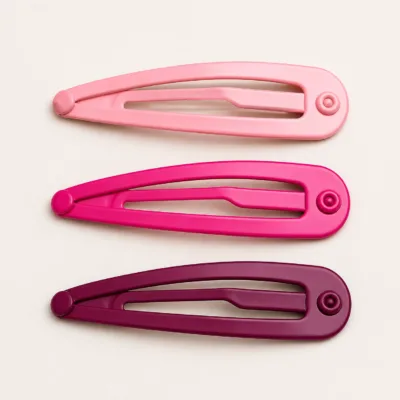 Ganchos BB vazados de 7 cm em rosa-claro, fúcsia e vermelho-púrpura