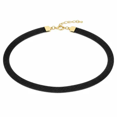 Gargantilha de malha metálica preto