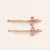 Rosa Dourado com Flor Multicolor (2 peças)