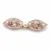 Rosa dourado com pérola e strass multicolor (1 peça)