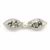 Prateado com pérola e strass multicolor (1 peça)