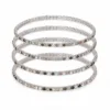 Conjunto de quatro pulseiras prateadas com cristais multicolor