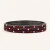 Conjunto de quatro pulseiras gunmetal com cristais vermelhos e AB