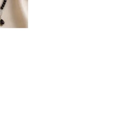 Black pearl necklace with crystal disc 4972-Q001-3A