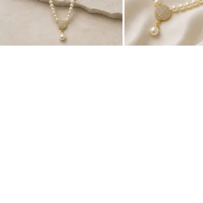 Full 120 cm ivory pearl disc necklace 4972-Q001-3C