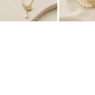 Full 120 cm ivory pearl feather necklace 4972-Q001-4C