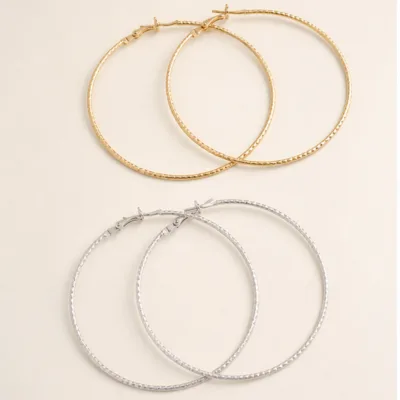 Brincos Argola Finos Dourados ou Prateados | 40 mm — Dourado