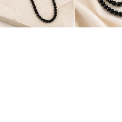 Full-length black 10 mm pearl necklace 5767-R002-1