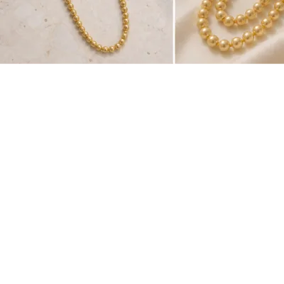 Full-length gold 10 mm pearl necklace 5767-R002-3