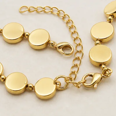 Close-up of polished disc links and clasp 70669-01-2