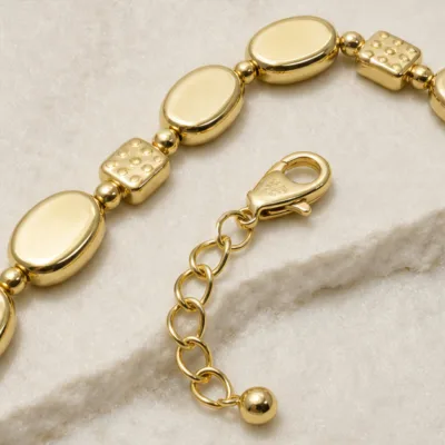 Close-up of polished oval links and clasp 70669-04-2