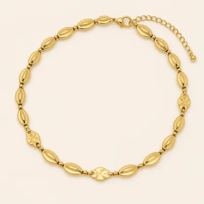 Colar de Elos Gota Polidos — Dourado