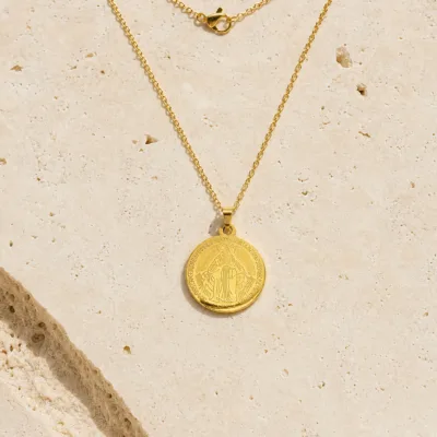 Colar Duplo com Medalha Religiosa | 70724, 70724
