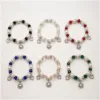 Seis modelos de pulseira de pérolas e cristais com sol prateado