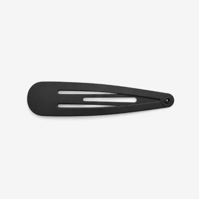 Gancho de cabelo plano preto de 6,5 cm