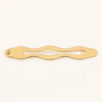 Gancho de cabelo ondulado dourado de 6,5 cm