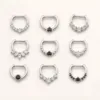 Piercing de Septo Prateado com Zircónias Brancas e Pretas — Prateado com zircónias brancas e pretas