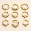 Piercing de Septo Dourado com Zircónias — Dourado com zircónias brancas