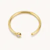 Piercing de septo dourado em prata 925 com zircónia branca