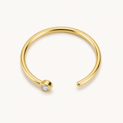 Piercing de Septo Dourado em Prata 925 com Zircónia Branca