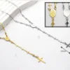 Cross Link Medallion Necklace in Gold or Silver | 83704-02, 83704-02