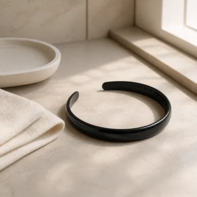 Bandolete preta num ambiente minimalista com luz natural