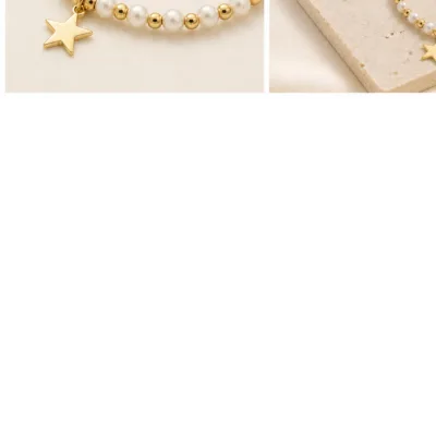 Gold-tone pearl star bracelet from set 83809-05