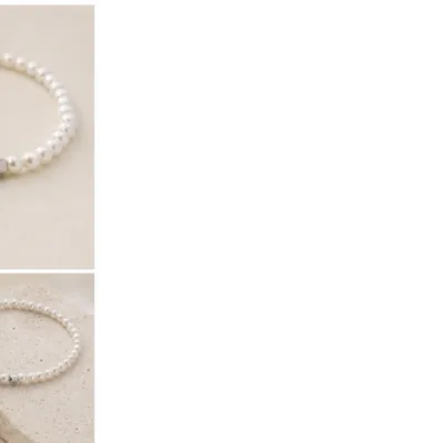 Pulseira de Pérolas com Pendente Anjo — Prateado