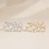 Alfinetes ramo com pérolas em prateado e dourado