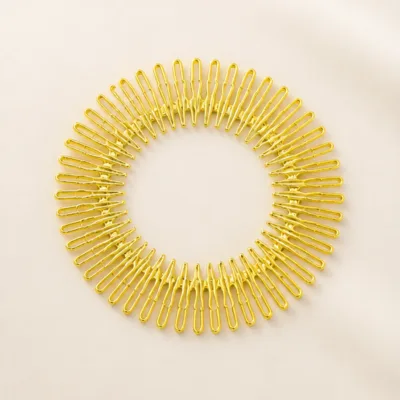 Travessa circular flexível amarela para cabelo
