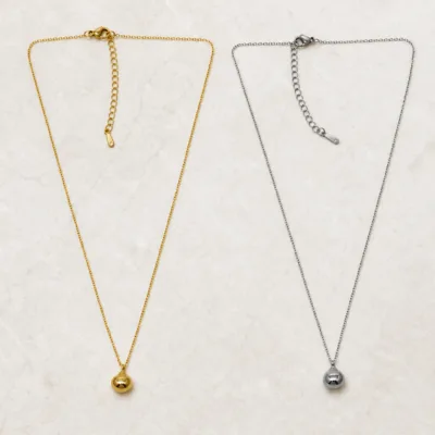 Colar Minimalista em Aço com Pendente, 84048-03