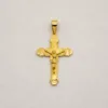 Stainless Steel Ornate Crucifix Pendant — Gold Tone
