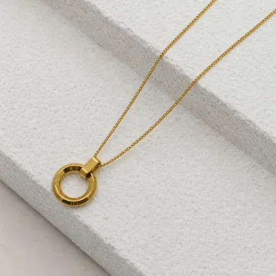 Colar com Pendente Circular Minimalista, 84400-02