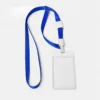 Fita de pescoço azul royal com porta-cartão vertical transparente