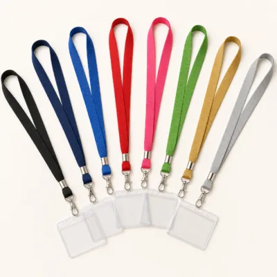 Cores sortidas da fita de 1,5 cm com porta-cartão horizontal